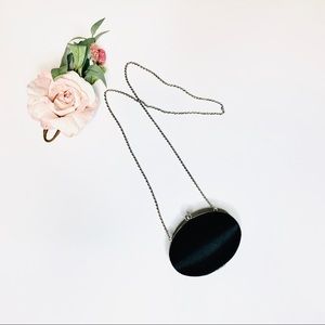 Oval Black La Regale clutch purse evening bag cocktail bag